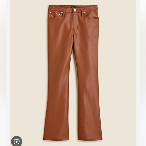 J. Crew Pants - J CREW WOMENS HIGH RISE BOOTCUT PANT FAUX LEATHER BROWN 32 CC485
